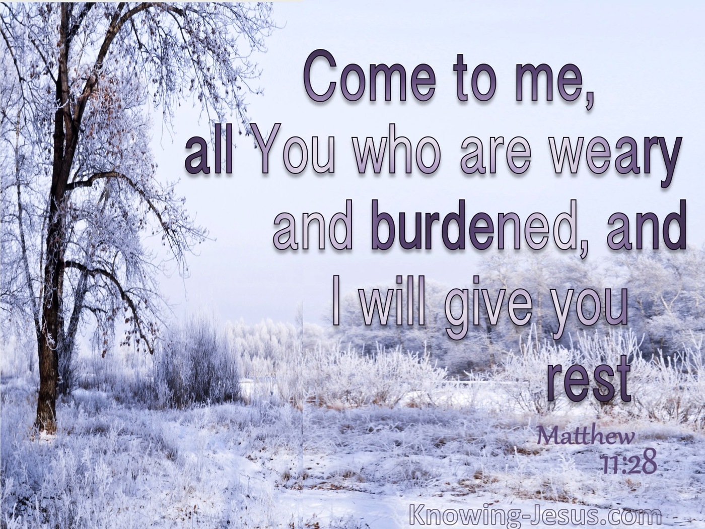 Matthew 11:28 Come To Me And I Will Give You Rest (gray)